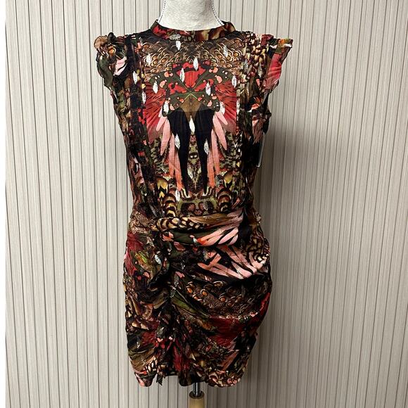 All Saints Dresses & Skirts - AllSaints Women's Hallie Gene Printed Ruffle Mini Dress Size 10
